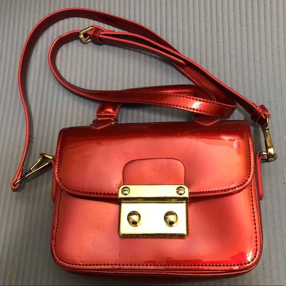 Patent leather Red Crossbody bag